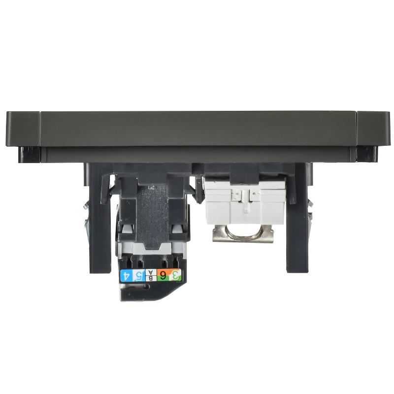 FORTE&PIANO Розетка двойная RJ11+RJ45 кат.5E FP335 серый | FP-KT20-O-1-K03 | IEK — миниатюра 5
