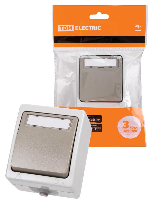 Кнопка звонковая с полем для надписи IP54 6A "Вуокса"  | SQ1803-0006 | TDM — TDM ELECTRIC