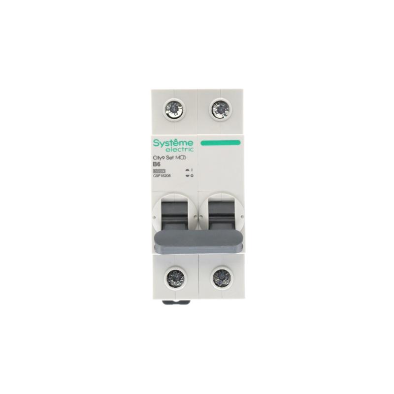 Выключатель автоматический двухполюсный 6A B 6kA City9 | C9F16206 |Systeme Electric — миниатюра 7