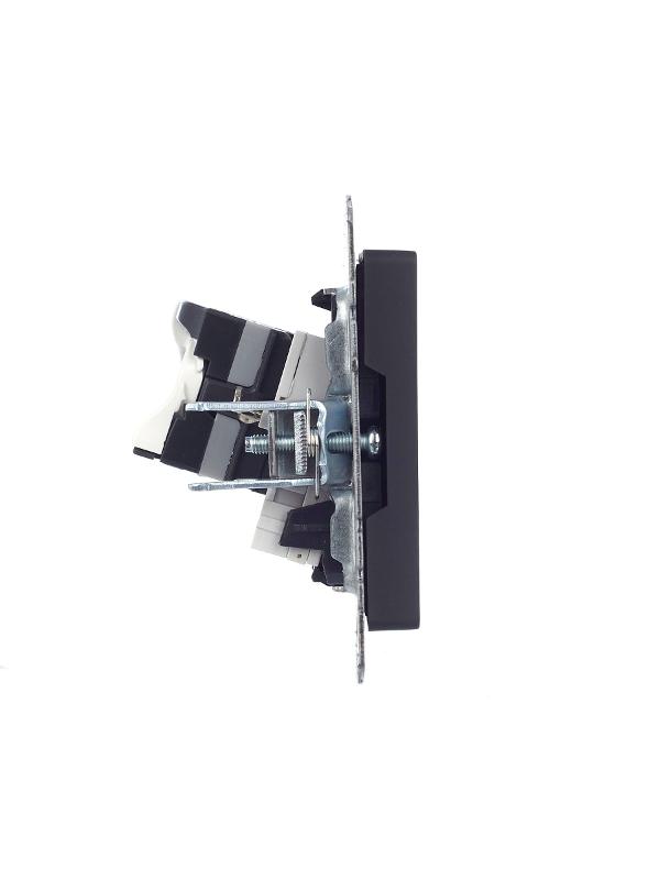 BRITE Розетка двойная RJ11+RJ45 кат.5E РК/Т12-БрГ графит  | BR-KT20-O-1-K53 | IEK — миниатюра 3