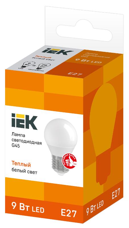 Лампа светодиодная LED 9Вт 230В 3000К E27 шар | LLE-G45-9-230-30-E27 | IEK — миниатюра 3