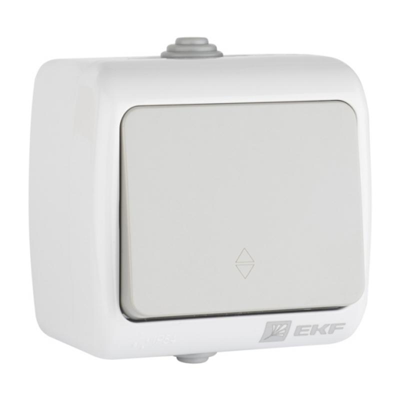 Мурманск Выключатель проходной 1-клавишный 10А IP54 серый EKF | EFV10-025-30-54 | EKF — EKF
