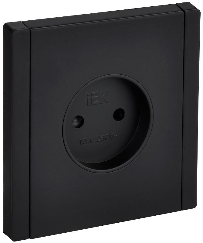 FORTE&PIANO Розетка без заземления со шторками в/к 10А FP117M черный  | FP-R13-10-M-K02 | IEK — IEK (ИЭК)