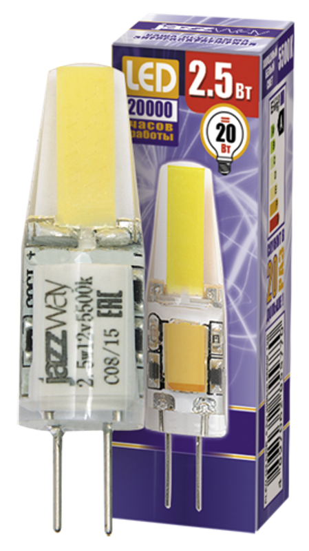 Лампа светодиодная LED 2,5Вт G4 12В 5500К PLED-G4 COB (LED driver!) капсульная | 2855770 | Jazzway — миниатюра 3