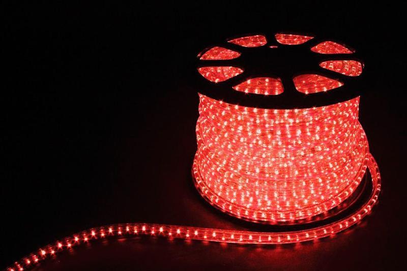 Дюралайт светодиодный 3W 50м квадр. 11х17мм 230V 72LED/м 2,88Вт/м, (2м/отрез), 2 аксесс., красный/ LED-F3W | 26067 | FERON — миниатюра 1