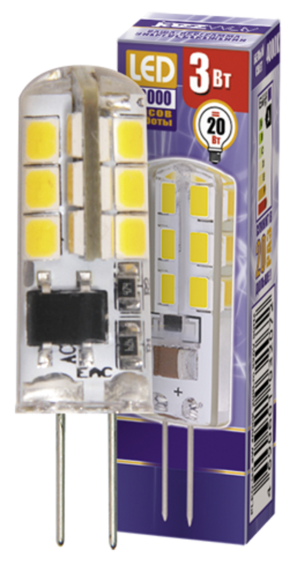 Лампа светодиодная LED 3Вт G4 220В 4000К PLED-G4 капсульная | 1032072 | Jazzway — миниатюра 2