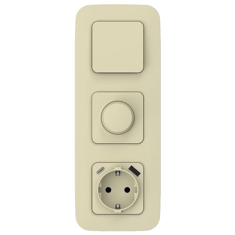 FLITE Розетка с заземлением со шторками 16А с USB A+C 20Вт быстрозажимные клеммы РСЮшс11-1-ФлН навахо | FI-R14-16-1-U22-020-K87 | IEK — миниатюра 2