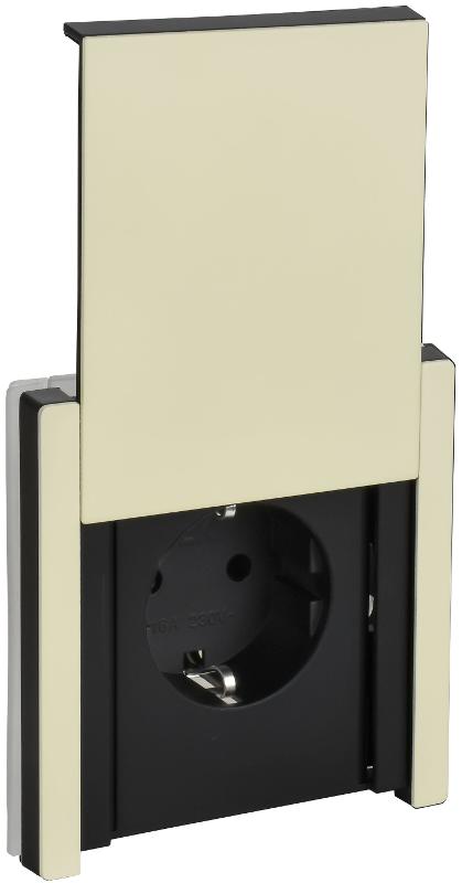 FORTE&PIANO Розетка с заземлением со шторками с крышкой в/к 16А IP44 FP821M металл серый сланец  | FP-R16-16-44-M-K41 | IEK — IEK (ИЭК)