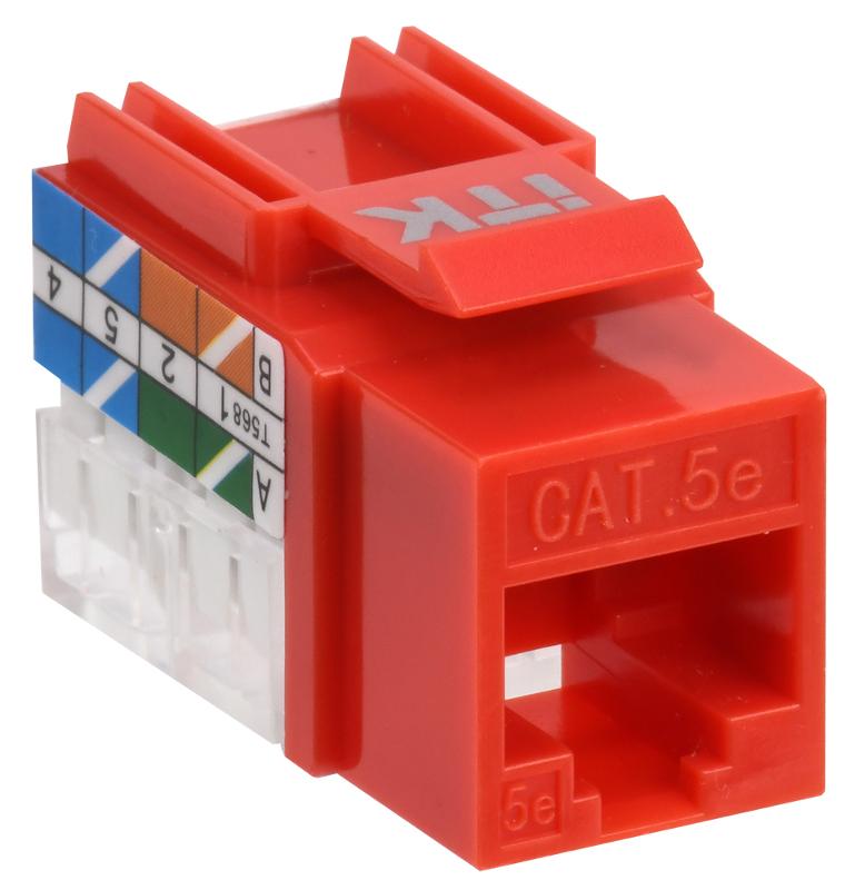 Модуль Keystone Jack кат.5E UTP 110 IDC 90град красный | CS1-1C5EU-11-04 | ITK — ITK