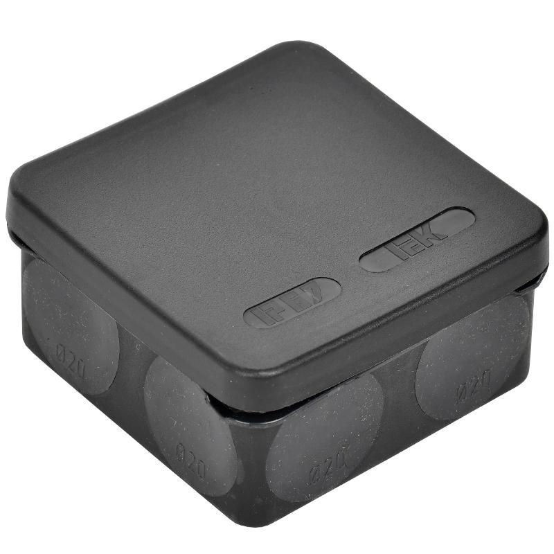 Коробка расп. КМ42435 о/п 80х80х40мм IP67 8 вв. черная | UKO21-080-080-040-K02-66 | IEK — миниатюра 3