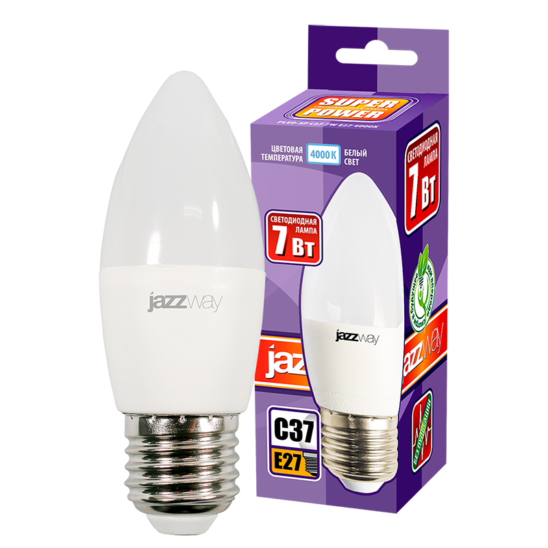 Лампа светодиодная PLED- SP C37 7w E27 4000K 230/50 | .5018914 | Jazzway — миниатюра 3