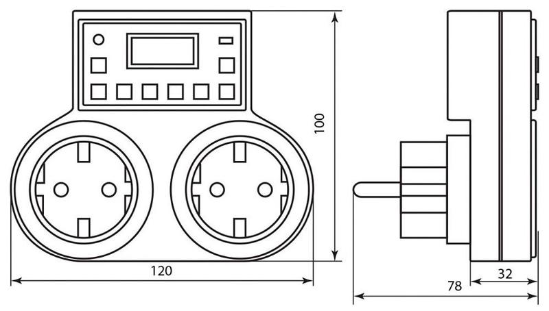 TM25 3500W/16A 230V розетка с таймером (недельная) | 23236 | FERON — миниатюра 4