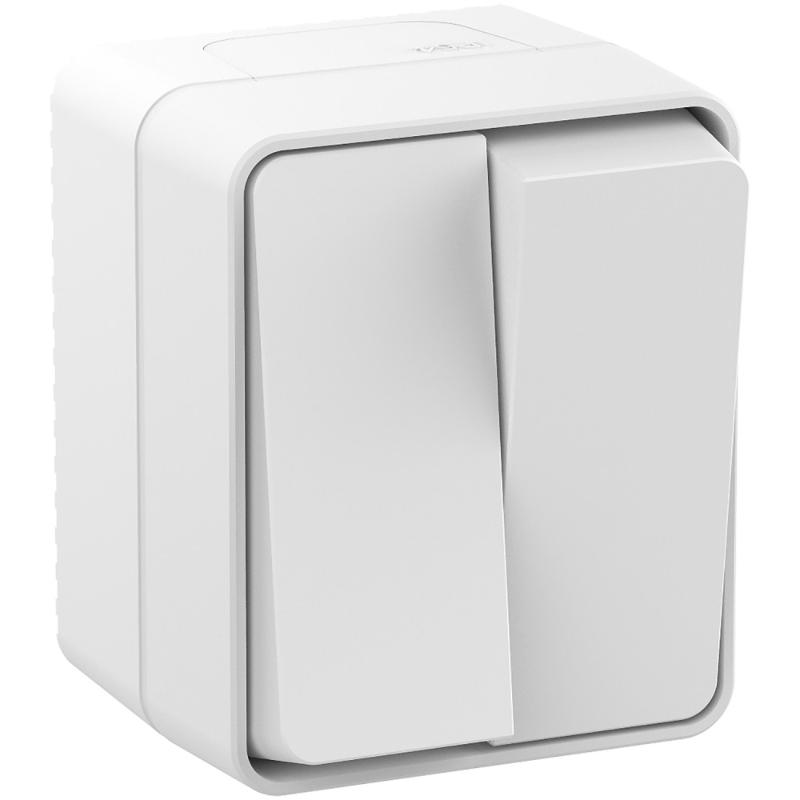 AtlasDesign Profi54 Белый О/У Выключатель 2-клавишный 10 АХ | ATN540151 | SE — миниатюра 2