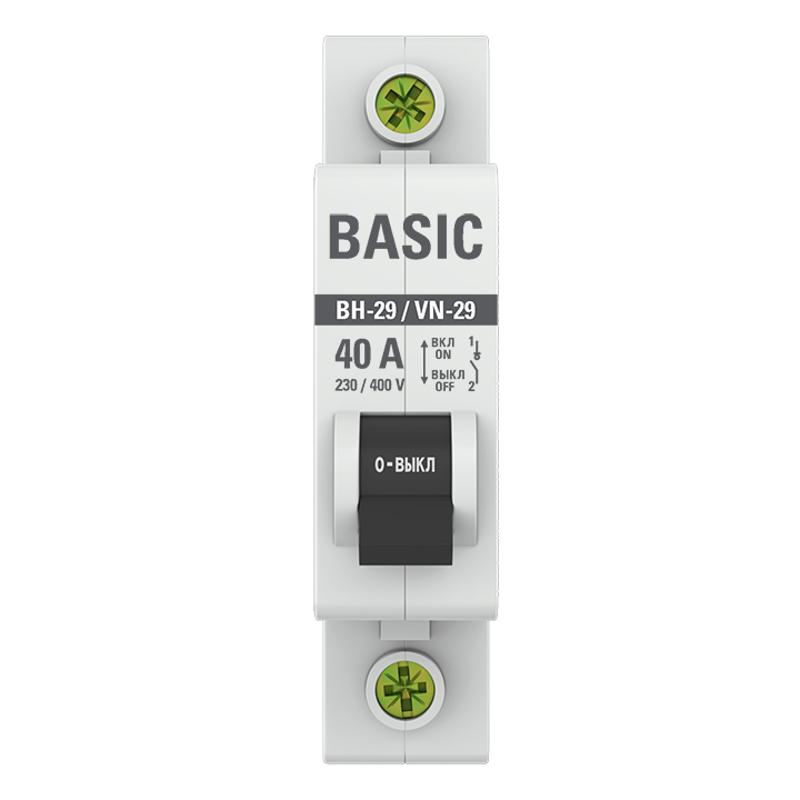 Выключатель нагрузки модульный ВН-29 1P 40А EKF Basic | SL29-1-40-bas | EKF — миниатюра 2