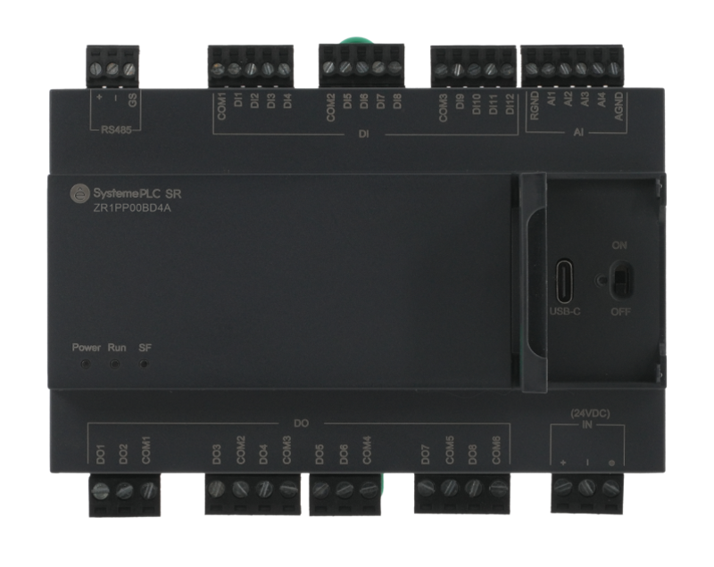 Интеллектуальное реле SR1; 24 VDC; 24 IO: 12 DI, 8 DO (реле); 4 AI; 1xRS485 | ZR1PP00BD4A | SE — миниатюра 3