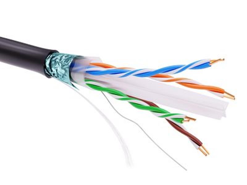 Информационный кабель экранированый F/UTP 4х2 CAT6, PE, чёрный | RN6FUPE3BK | DKC — DKC (ДКС)