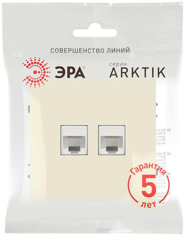 Розетка Arktik 16-3108-02 информационная двойная 2XRJ45 слоновая кость | Б0070485 | ЭРА — миниатюра 2