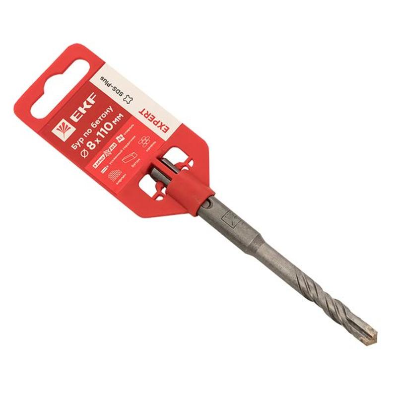 Бур по бетону SDS-plus 8х110 мм (4 резца)(4S спираль) EKF Expert | db-8-110-4x4 | EKF — EKF