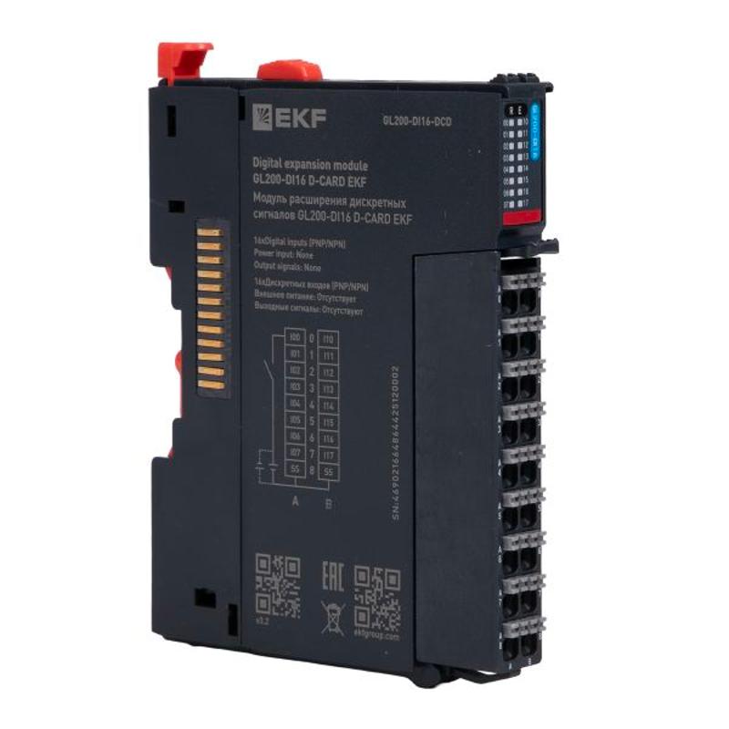 Модуль расширения дискретных сигналов GL200-DI16 D-CARD |GL200-DI16-DCD | EKF — EKF