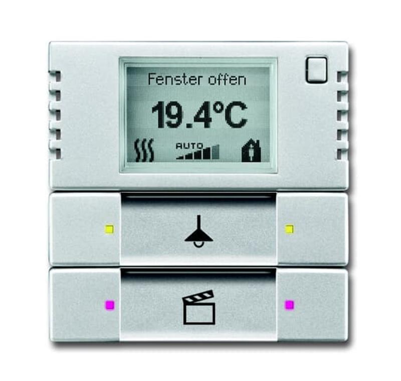 6128/28-83-500 Терморегулятор KNX с дисплеем и сенсором, 2/4-клавишный, серебристый алюминий | 6134-0-0333 | 2CKA006134A0333 | ABB — ABB
