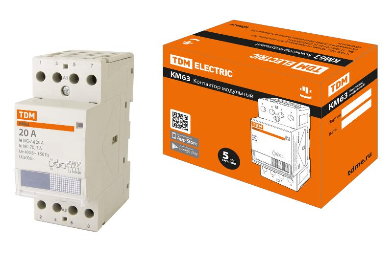 Контактор модульный КМ63/4-20 4НО  | SQ0213-0011 | TDM — TDM ELECTRIC