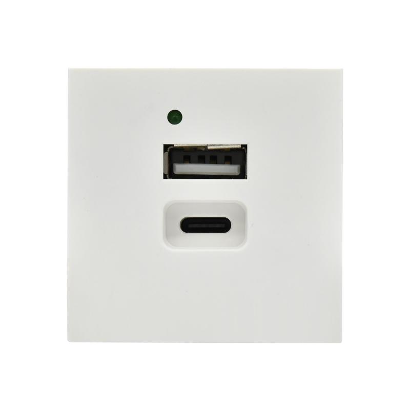 PRIMER РКЮ-25-40-П Розетка USB A+C 4,2А (2 мод.) бел. | PR-KK40D-RU-0-2-AC-K01 | IEK — миниатюра 2