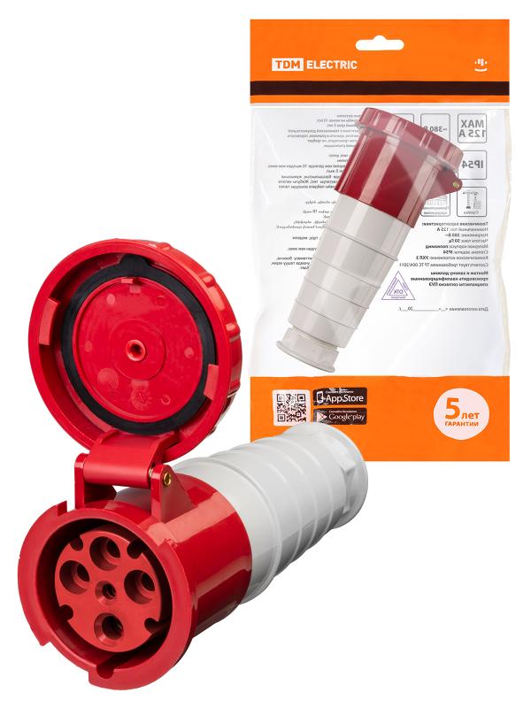 Розетка 234 переносная 3Р+РЕ 63А 380В IP54  | SQ0603-0017 | TDM — TDM ELECTRIC