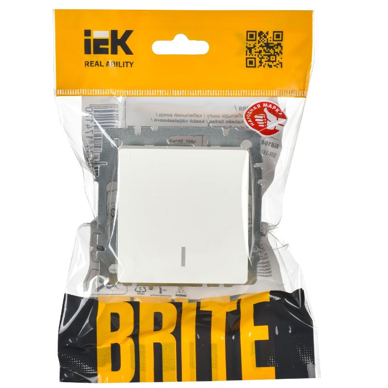 BRITE Выключатель 1-клавишный с индикацией 10А ВС10-1-1-БрБ белый | BR-V10-1-10-K01 | IEK — миниатюра 2