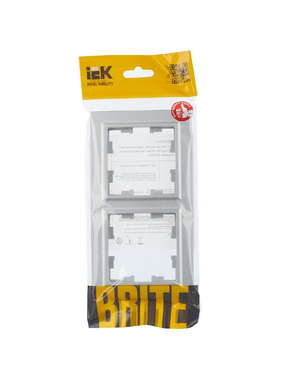 BRITE Рамка 2-ая РУ-2-БрА алюминий | BR-M22-K47 | IEK — миниатюра 6
