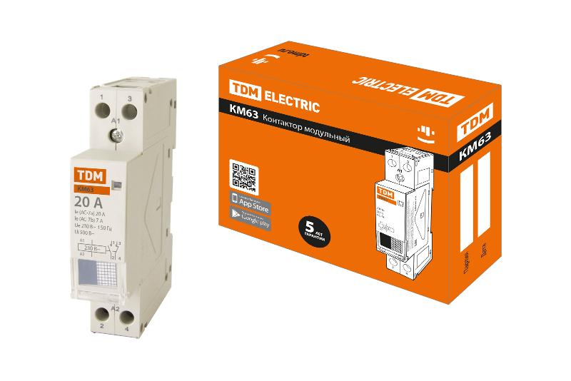 Контактор модульный КМ63/2-20 1НО;1НЗ  | SQ0213-0006 | TDM — TDM ELECTRIC