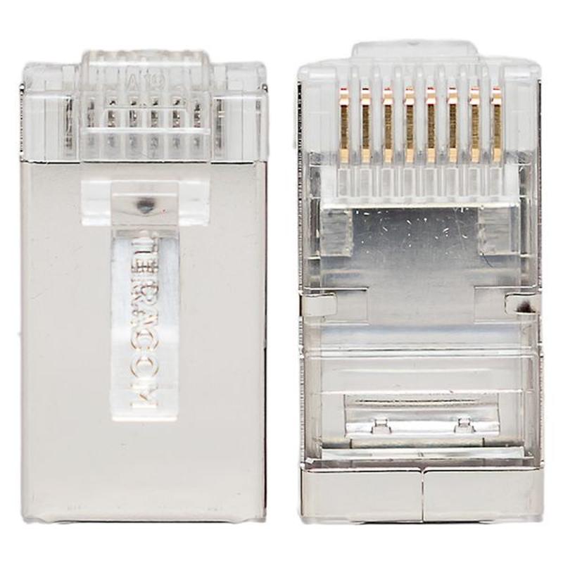 Коннектор RJ-45 TERACOM экранированный 8P8C Cat.5E универсальный (упак.20шт) | TRC-PLUG-5EFTP-20 | EKF — миниатюра 7