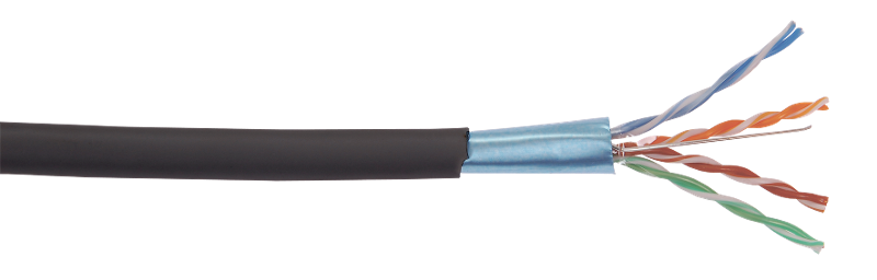 Каб. в. п. F/UTP кат. 5E 4x2х24AWG solid LSZH 305м чер. | LC3-C5E04-329 | ITK — миниатюра 2