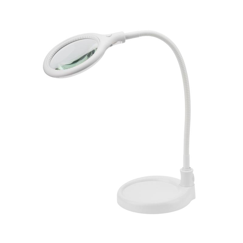 Лупа настольная 3D с подсветкой 30 LED, подставка+прищепка, белая | 31-0247 | REXANT — REXANT