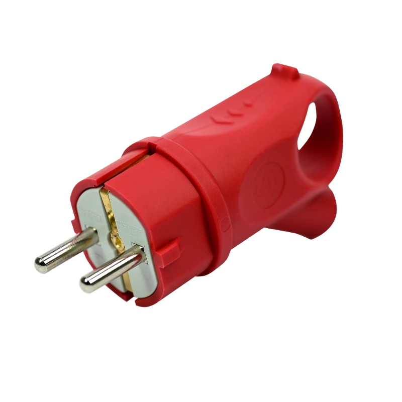 Вилка 2К+З угловая каучуковая 16А/250В IP44 Красная MultiSet | MST1402RD | SE — миниатюра 5