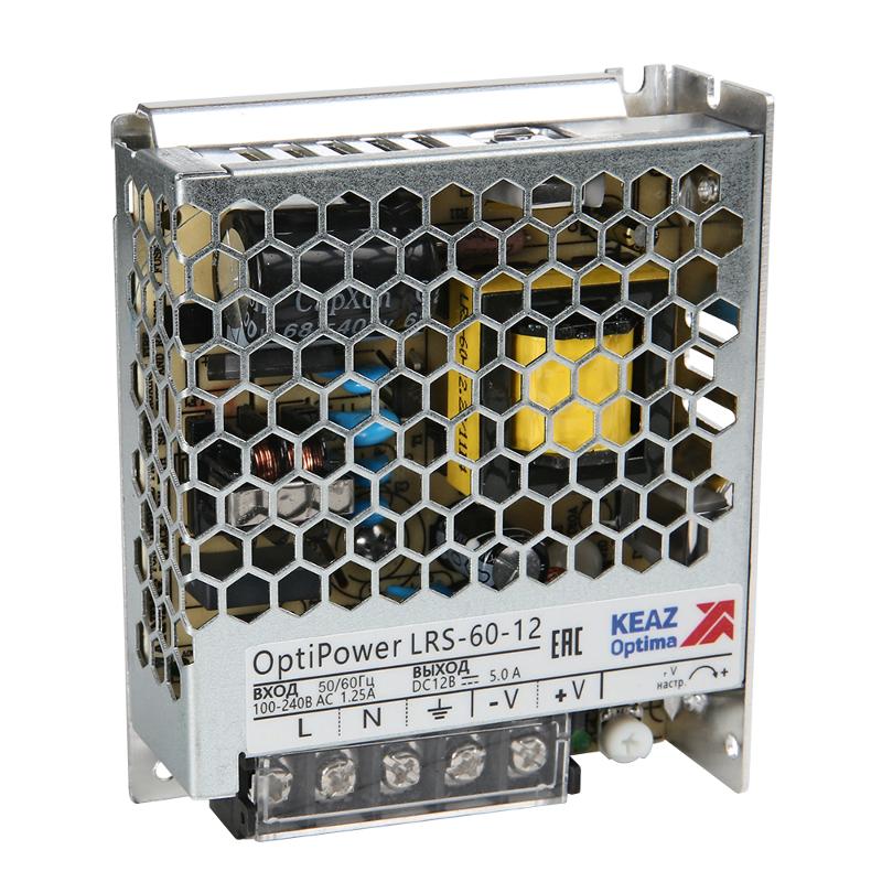Блок питания панельный OptiPower LRS 60-12 5A | 328873 | КЭАЗ — КЭАЗ (Курский электроаппаратный завод)