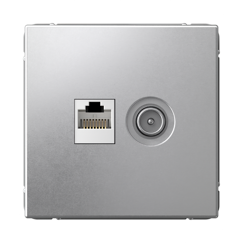ArtGallery Алюминий Розетка двойная TV + компьютерная RJ45, кат. 5Е | GAL000389 | SE — Systeme Electric