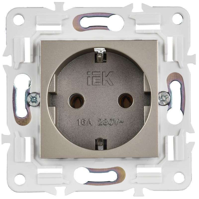 SKANDY Розетка с з/к без з/ш 16А SK-R05Sh шампань | SK-R11-16-K37 | IEK — миниатюра 2