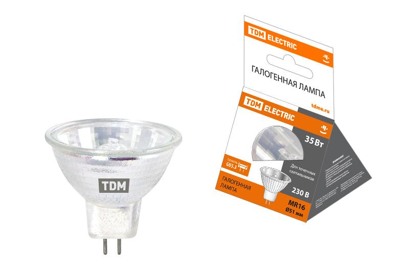 Лампа галогенная 35Вт 230В GU5.3 MR16 (JCDR) | SQ0341-0008 | TDM — TDM ELECTRIC