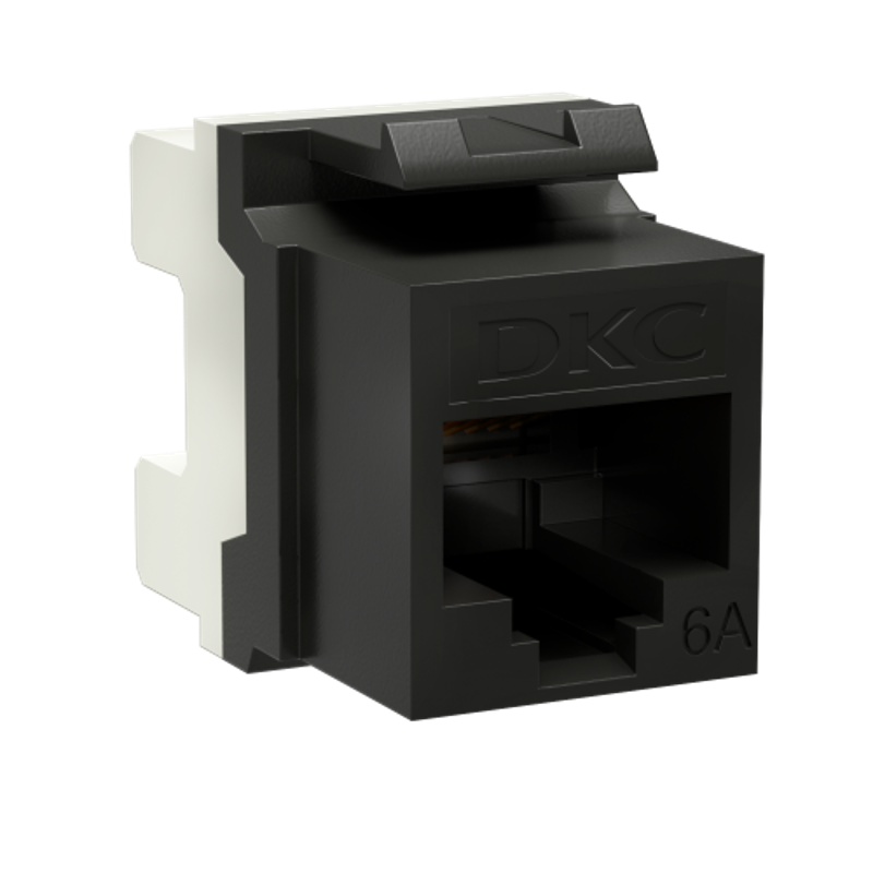 Модуль Keystone RJ45 CAT6А не экранированный, 180 градусов, черный | RNK6AU180BK | DKC — DKC (ДКС)