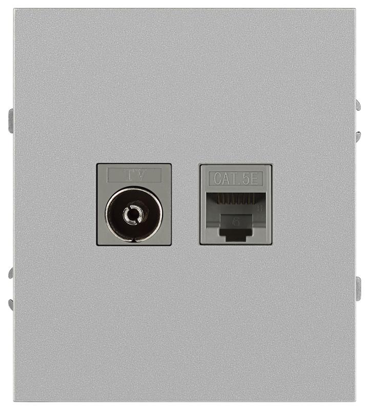 Розетка Arktik 16-3110-03 комбинированная RJ45+TV алюминий | Б0070496 | ЭРА — ЭРА (Энергия света)