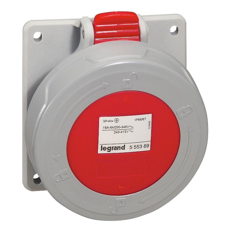 Розетка встр. 16А 3К+H+З 380В IP67 | 555389 | Legrand — Legrand