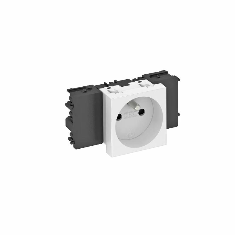 Розетка одинарная 0° Modul45connect франц. стандарт, 250 В, 16A (белый) (STD-F0C RW1) | 6120532 | OBO Bettermann — OBO Bettermann