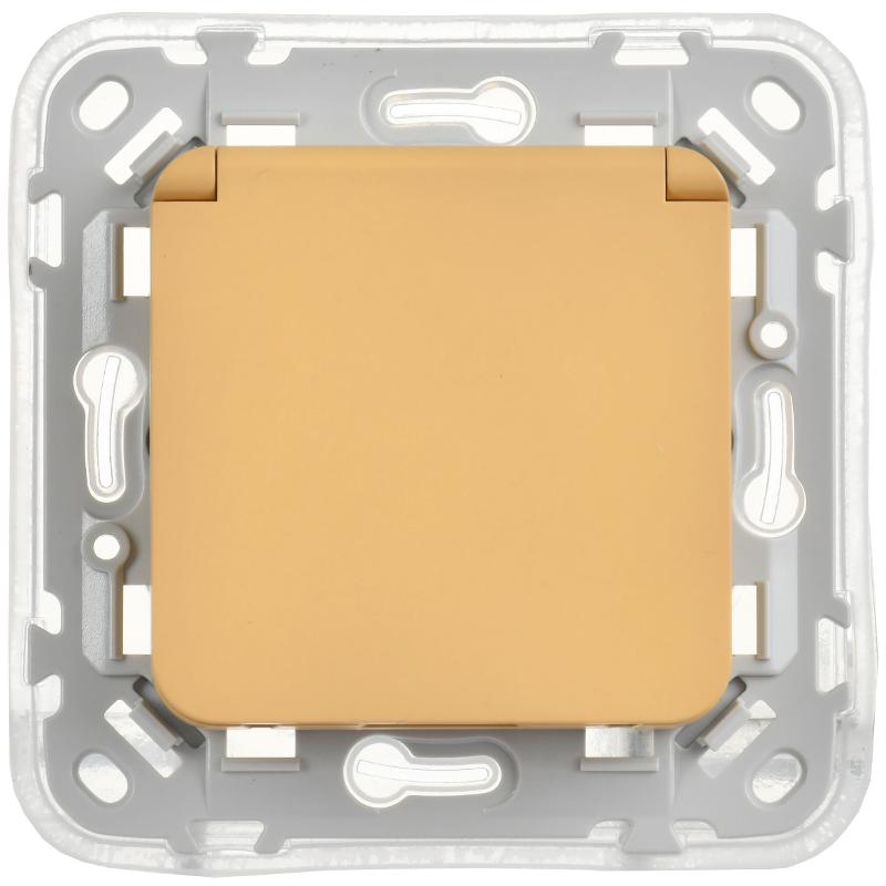 FLITE Розетка с заземлением со шторками с крышкой быстрозажимные клеммы 16А IP44 РСшкр11-1-44-ФлШм шамуа | FI-R16-16-1-44-K89 | IEK — миниатюра 2