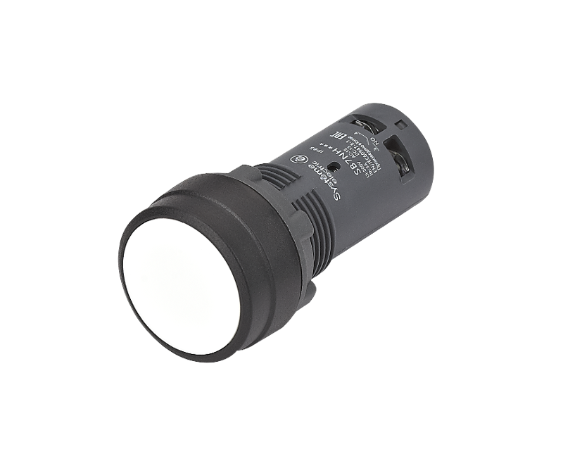 Кнопка SB7 моноблочная 22мм белая с фиксацией, пластик, 1НО, IP65 | SB7NH11 | SE — Systeme Electric