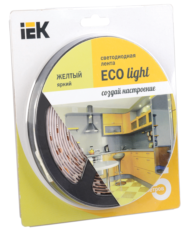 Лента светодиодная LSR-3528Y60-eco 4,8Вт 12В желтый IP20 5м | LSR1-4-060-20-1-05 | IEK — миниатюра 2