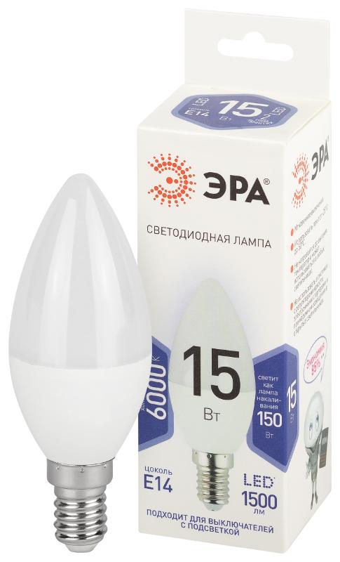 Лампа светодиодная  STD LED B35-15W-860-E14 15Вт свеча холодный дневной свет Е14 | Б0066806 | ЭРА — ЭРА (Энергия света)