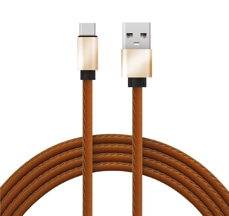 Кабель USB-Type-C/2A/leather/brown/1m/REXANT |18-1897 | REXANT — REXANT
