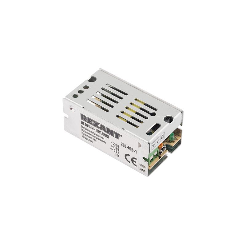 Источник питания 110-240 V AC/12 V DC 0,5 A 5 W с разъемами под винт, без влагозащиты (IP23) | 200-005-1 | REXANT — REXANT