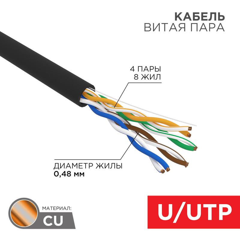 Кабель UTP 4PR 24AWG CAT5e 305м | 01-0054-R | REXANT — REXANT