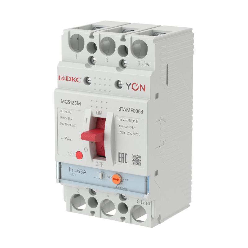 Авт. выкл. YON MGS125 3P 50,4-63A 25kA | MGS125M-3TAMF0063 | DKC — DKC (ДКС)